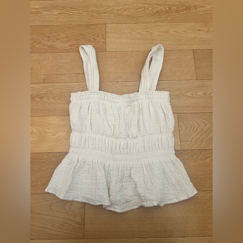 Steve Madden Cream Smocked Tank Top